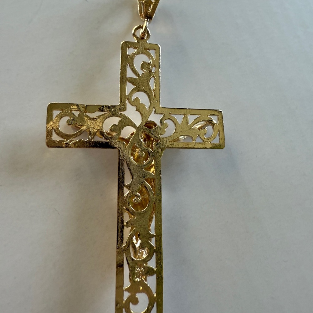 SOLD π Hour SALE π 14K Solid Gold Cross Pendant - Picture 5 of 7